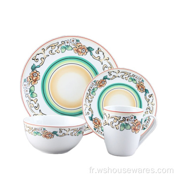 Jeu de vaisselle en porcelaine imprimée imprimée décalée chinoise nouvellement conçue